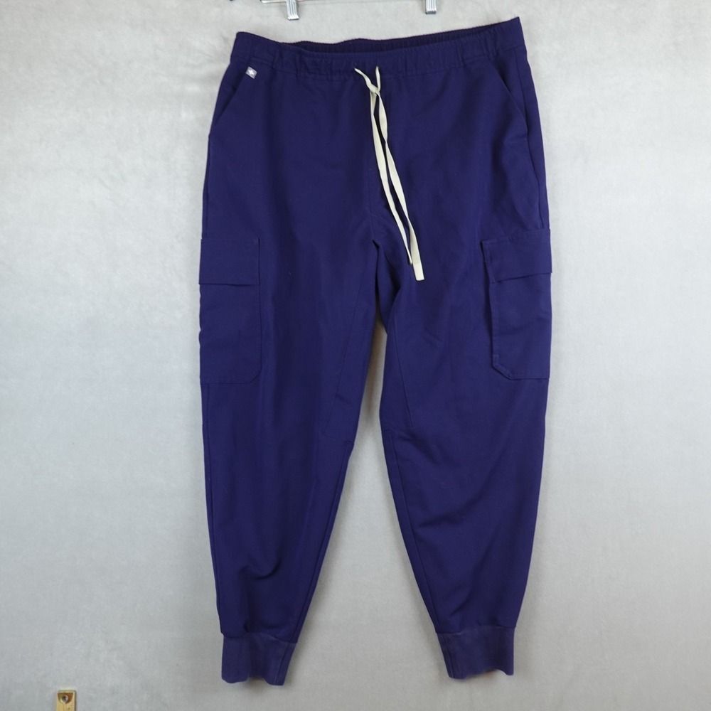 FIGS High Waisted Tansen Jogger Scrub Pant Navy Polyester Spandex Mens L Short